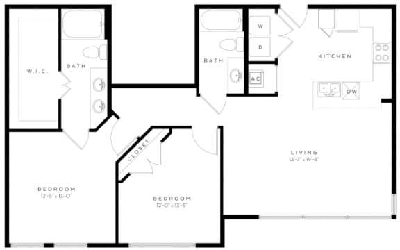 a schematic diagram of a floor plan of a house