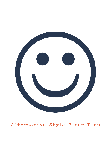 an alternative style floor plan with a smile