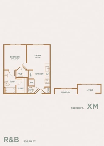 a typical floor plan of a 2 bedroom apartment