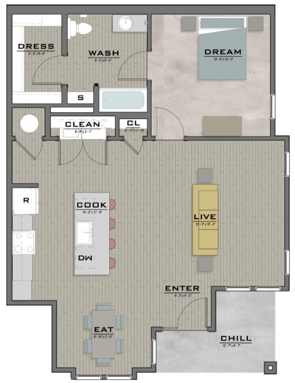 a floor plan of a house with bedrooms and a living room
