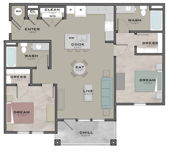 a floor plan of a house with a bedroom and a living room