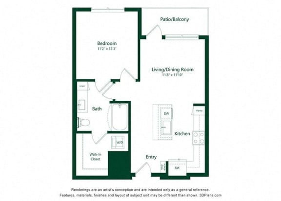 this is the floor plan for a bedroom apartment