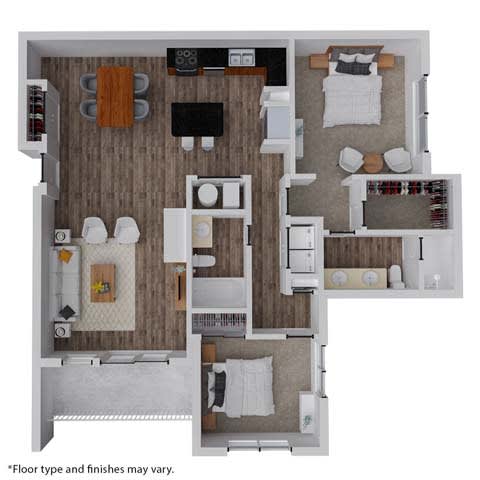 a floor plan of a house with a bedroom and a living room