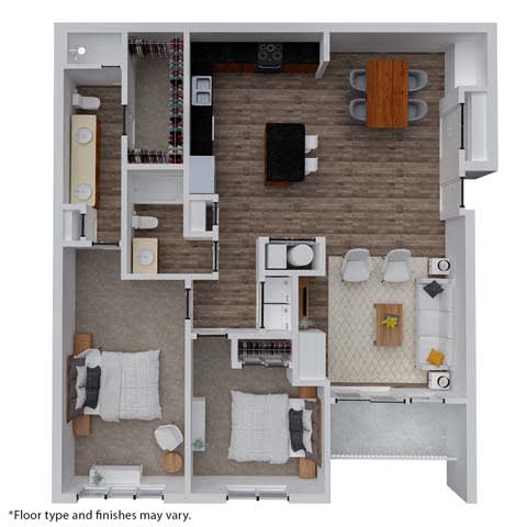 a floor plan of a house with a bedroom and a living room
