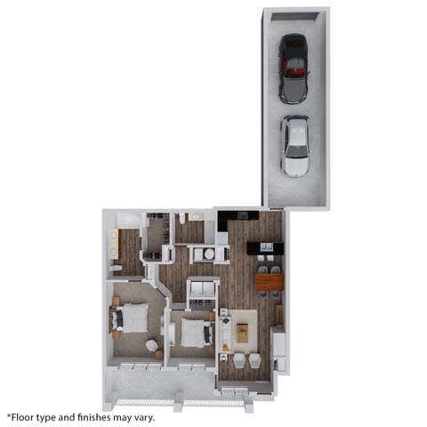 a floor plan of a house with a car