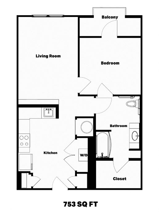 a floor plan of a room with a bedroom and a living room