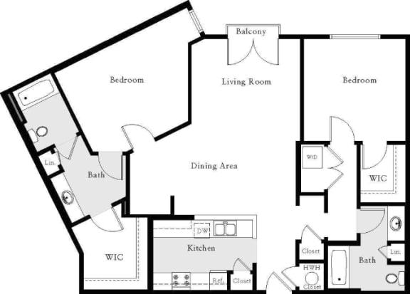 a floor plan of a house with a bedroom and a living room