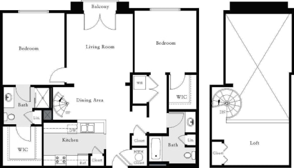 a floor plan of a living room with a kitchen and a bedroom