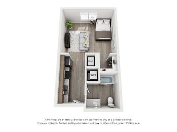 a 1 bedroom floor plan  villas at spring creek apartments