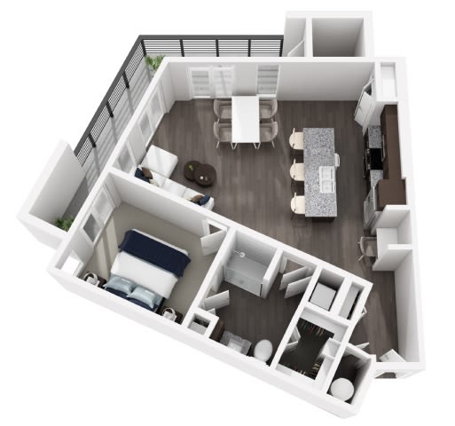 a234 floor plan  1 bedroom with 2 baths  1192 square feet