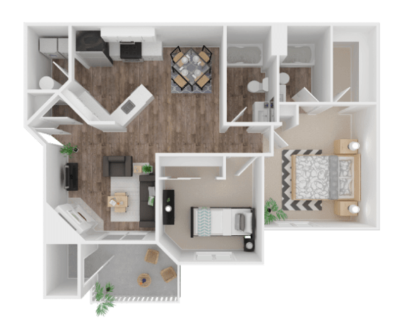 a floor plan of a house with a bedroom and a living room