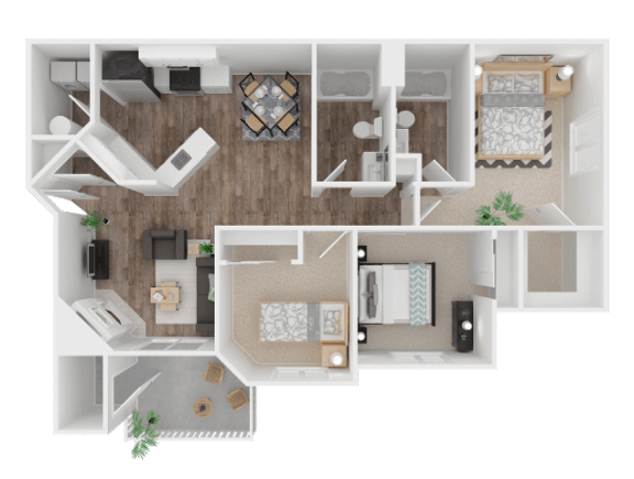 a birds eye view of a floor plan of a house