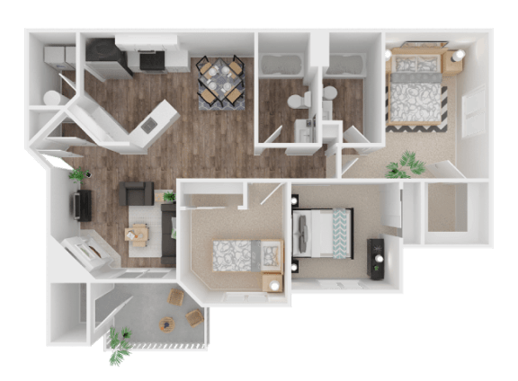 a 1 bedroom floor plan with a bathroom and a living room