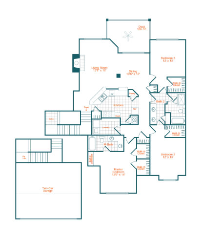 a blueprint of a floor plan of a house