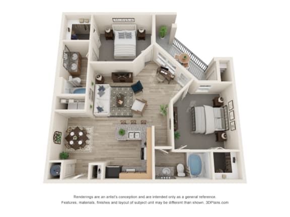 a 1 bedroom floorplan is shown in this illustration