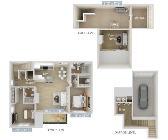 the floor plans of the apartments