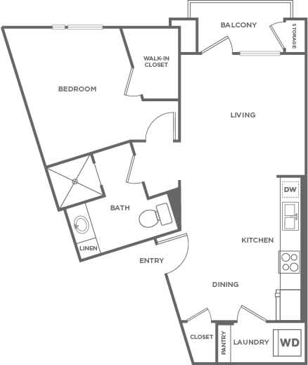 A black and white diagram of a house layout with labeled rooms.
