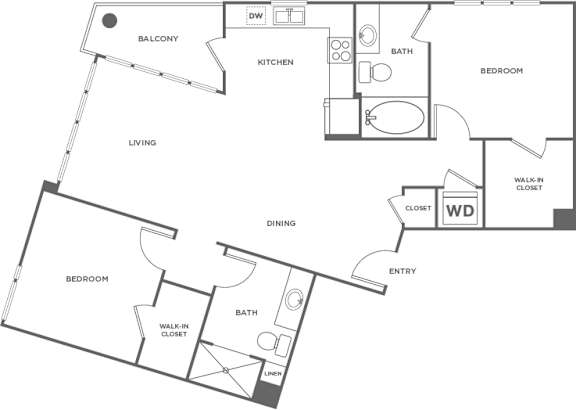 A black and white image of a house floor plan.