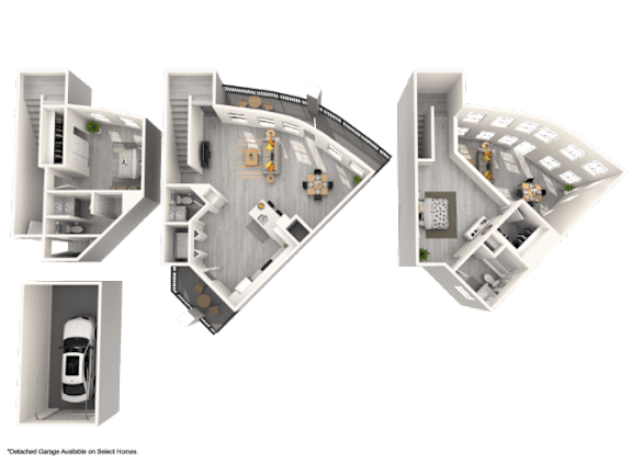 A set of four images showing different floor plans of a house.