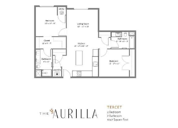 A floor plan of a terraced house with two bedrooms and two bathrooms.