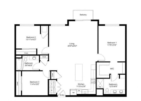 A black and white image of a house floor plan.