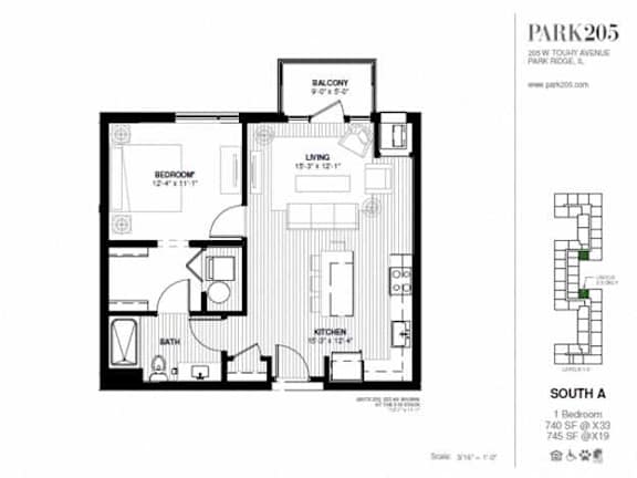 A black and white image of a house floor plan labeled "PARK205".