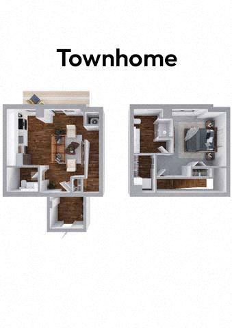 Two floor plans of a townhome are shown.