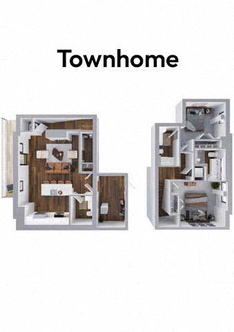 Two floor plans of a townhome are shown.