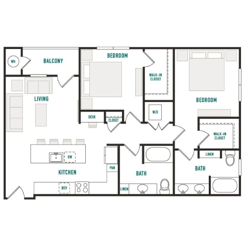 A black and white image of a house floor plan.