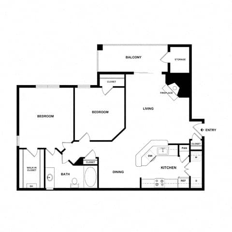 A black and white image of a house floor plan.