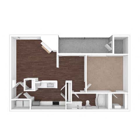 A white and brown house with a brown brick wall.