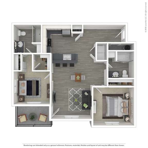 A floor plan of a house with a living room, kitchen, dining room, and bedrooms.