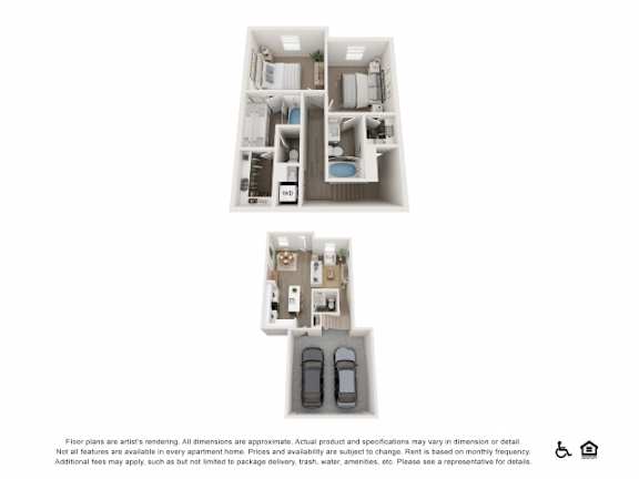 A floor plan of a small apartment with a kitchen, living room, and bathroom.
