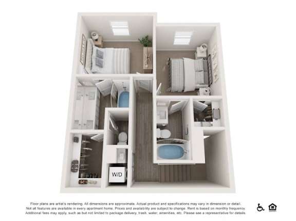 A floor plan of a one bedroom apartment.
