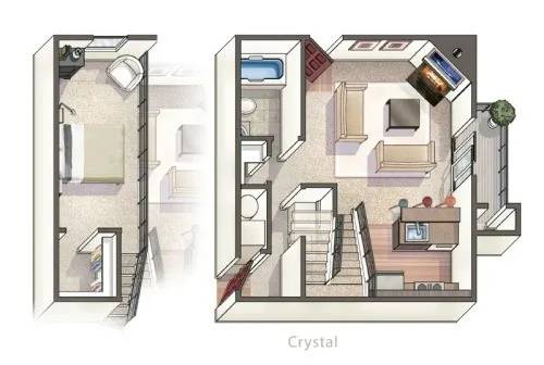 A drawing of a house with the name Crystal written below it.