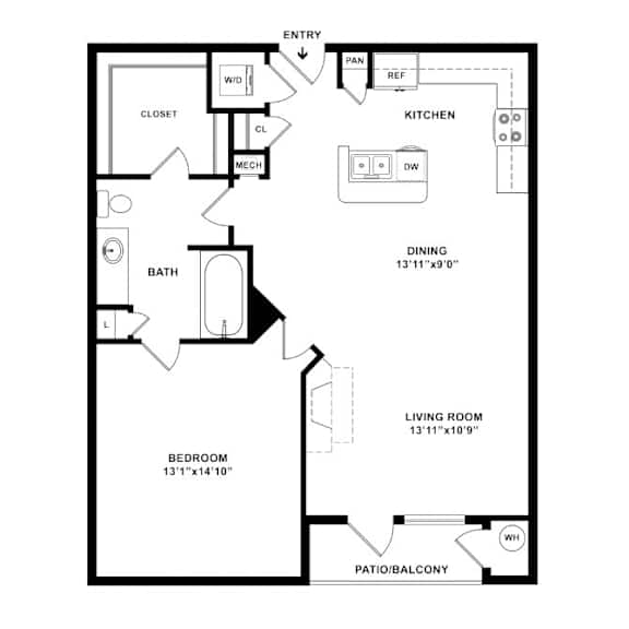 A black and white image of a floor plan for a home.