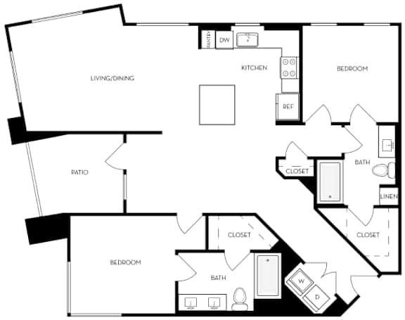 A black and white image of a house floor plan.