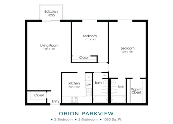 a floor plan of an apartment with a bedroom and a living room