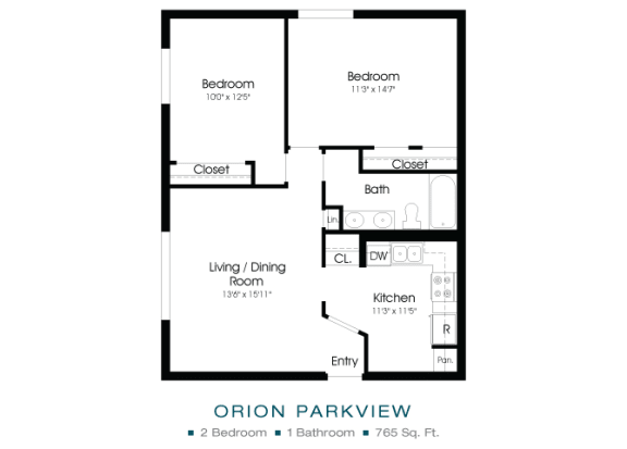 a floor plan of a 1 bedroom floor plan