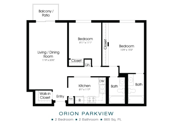 a floor plan of an apartment with a bedroom and a living room