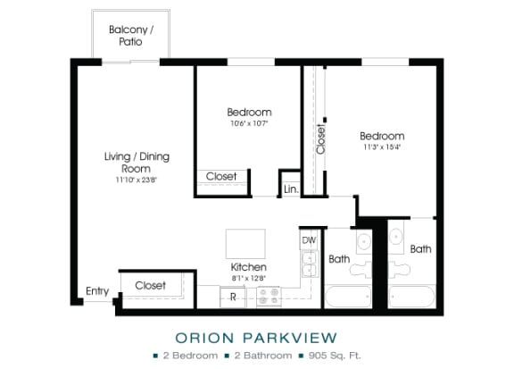 a floor plan of an apartment with a bedroom and a living room