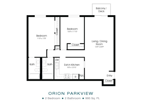 a floor plan of an apartment with a bedroom and a bathroom