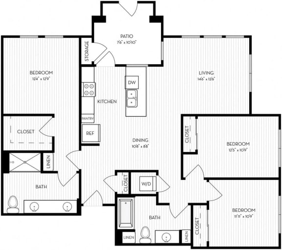 Three Bedroom Two Bathroom