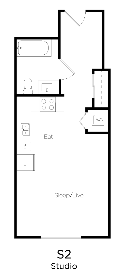 a floor plan for a studio apartment