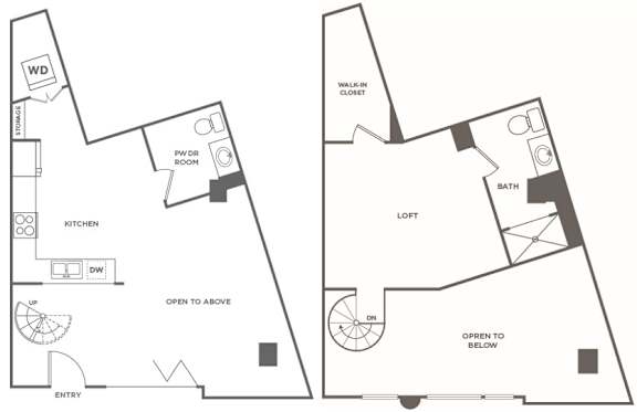 A floor plan of a studio
