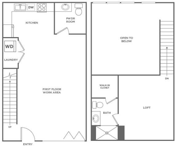 A floor plan of a studio