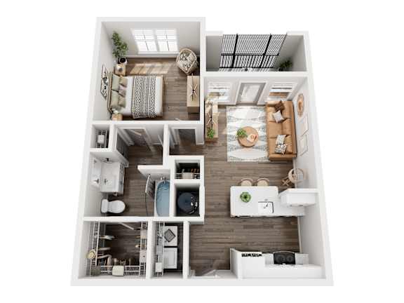 Floor Plan  3D floor plan of our A1 unit type
