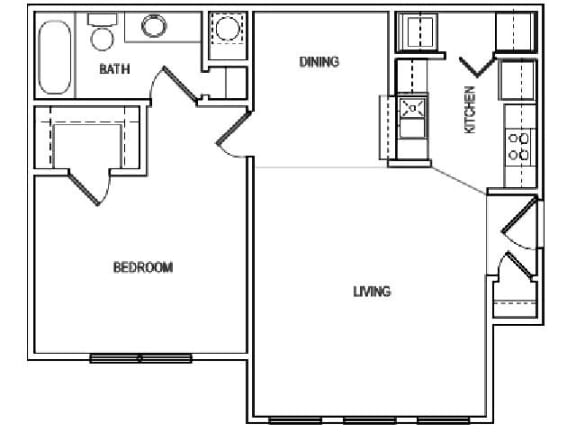 The-Taylor Floor Plan at Vista Commons Apartments, Columbia, South Carolina