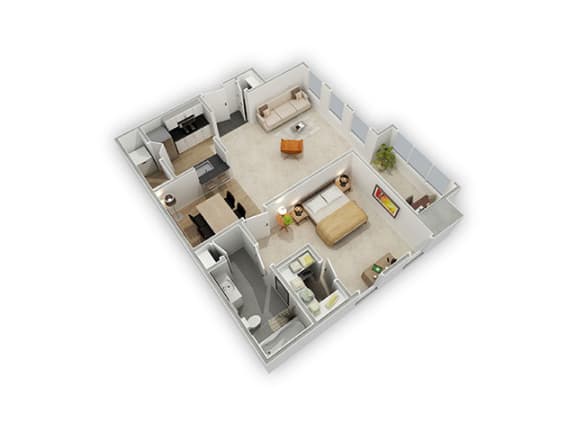 Sunroom Floor Plan at Vista Commons Apartments, Columbia