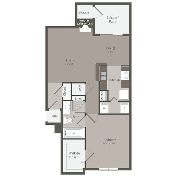 A floor plan of a house with a living area, kitchen, bathroom, and bedroom.